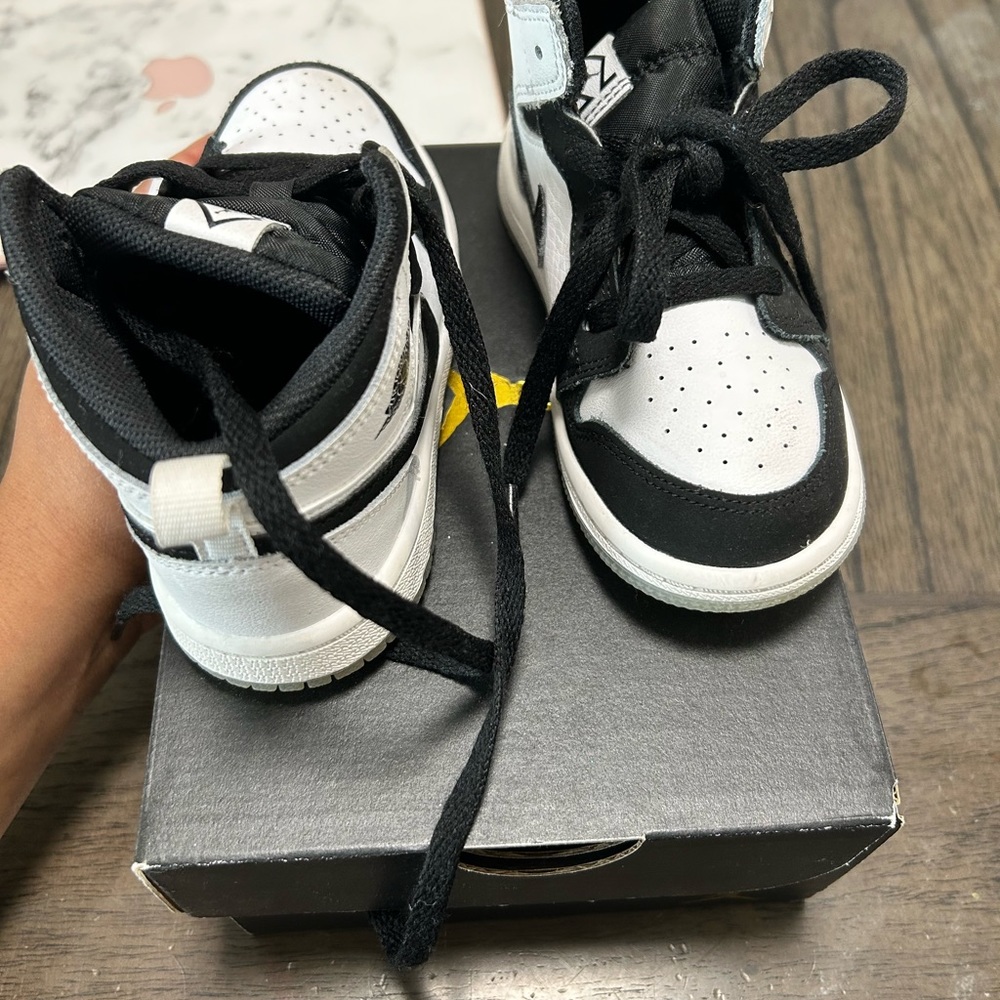 Black and White Jordan Mids